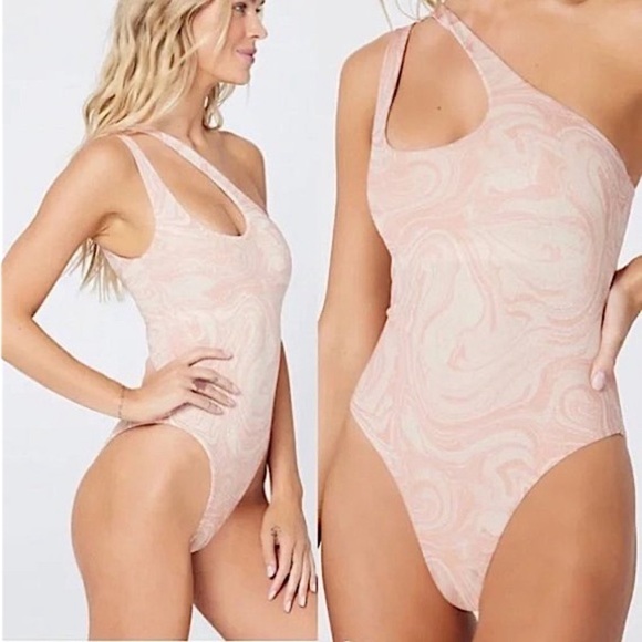 L*Space All Swirled Up One Shoulder Glitter Phoebe One Piece Swimsuit - Picture 5 of 13